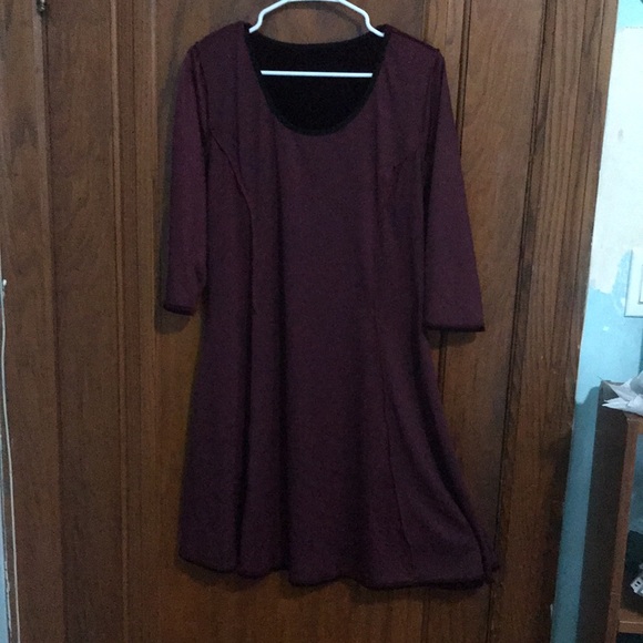 Red plum Velvet Mini Dress Half Sleeve size XXL - Picture 8 of 11